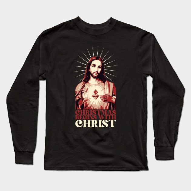 Christmas Begins With Christ Long Sleeve T-Shirt by mia_me